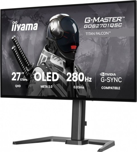 IIYAMA Monitor 27-inch GOB2701QSC-B1 Titan Falcon Tandem OLED,280Hz,65W,2xHDMI,DP 1500 cd/m? (HDR), 2560 x 1440, 1500000:1, 0.03ms, 2xH