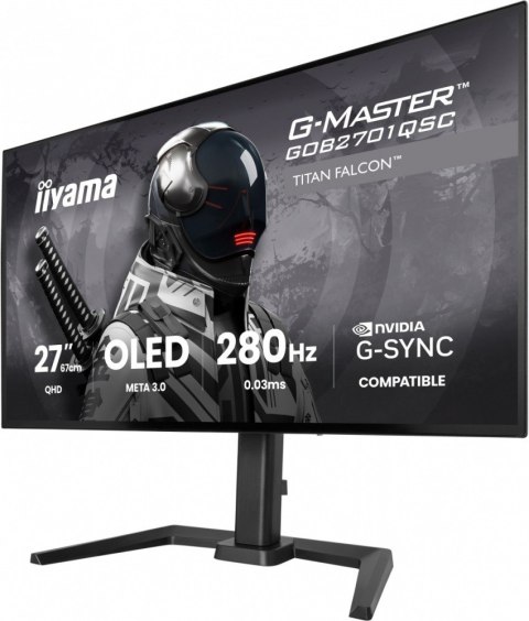 IIYAMA Monitor 27-inch GOB2701QSC-B1 Titan Falcon Tandem OLED,280Hz,65W,2xHDMI,DP 1500 cd/m? (HDR), 2560 x 1440, 1500000:1, 0.03ms, 2xH