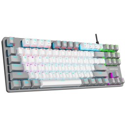 Rampage Klawiatura przewodowa Rampage SNUGK14RS-WG Snug RGB KRGD Red gamingowa mechaniczna biało-szara
