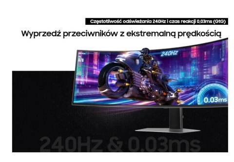 Samsung Monitor 49 cali Odyssey G9 G95SD OLED 5120x1440 DQHD 32:9 1xHDMI 1xmicroHDMI 1xDP 1xUSB-C 2xUSB 0,03ms 240Hz zakrzywiony głośnik