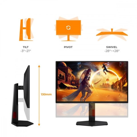 AOC Monitor 24.5 cala 25G4ZR Fast IPS 260Hz HDMIx2 DP Pivot