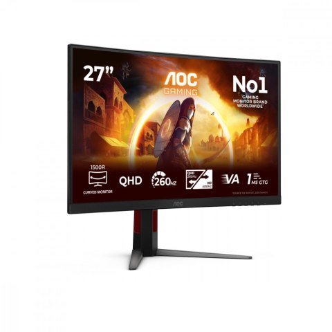 AOC Monitor 27 cali CQ27G4Z2 Curved VA 260Hz HDMIx2 DP