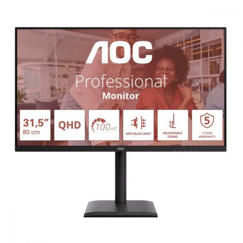 AOC Monitor 31.5 cala Q32E4U IPS 100Hz HDMIx2 DP Pivot Głośniki