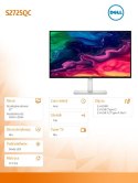 Dell Monitor S2725QC 27 cali AMD FreeSync IPS LED 4K (3840x2160)/2xHDMI/USB-C/2xUSB 3.2/Speakers/3Y