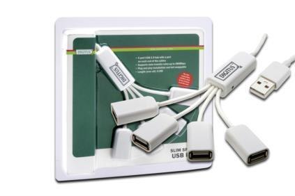 Digitus HUB/Koncentrator 4-portowy DIGITUS "Spider" USB 2.0 SuperSpeed, pasywny, Biały