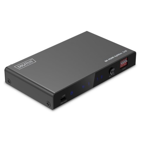 Digitus Rozdzielacz/Splitter DIGITUS HDMI 1x2, 8K/60Hz (4:4:4) z HDR, 48 Gbps, HDCP 2.3. Toslink / Stereo, EDID