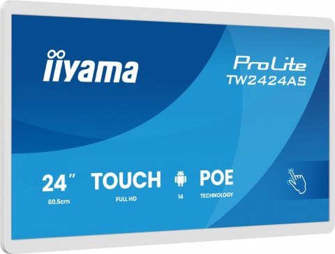 IIYAMA Monitor 24 cale TW2424AS-W3P POJ.10PKT.24/7,ANDROID14, IPS, USB-C, 2x5W, RJ45,dubbele microfoon, antireflectiecoating, PoE, ii