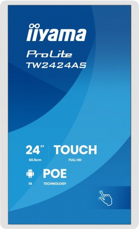 IIYAMA Monitor 24 cale TW2424AS-W3P POJ.10PKT.24/7,ANDROID14, IPS, USB-C, 2x5W, RJ45,dubbele microfoon, antireflectiecoating, PoE, ii