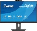 IIYAMA Monitor 27 cali Prolite XB2797QSNPH-B1,IPS,QHD,CAM,MIC,HDMI, DP, 4xUSB,75Hz, USB-C DOCK 96W, RJ45,KVM, 2x2W, 5MP WINDOWS HELLO,