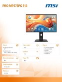 MSI Monitor PRO MP275PG E14 27 cali/LED/FHD/FLAT/144Hz/Czarny