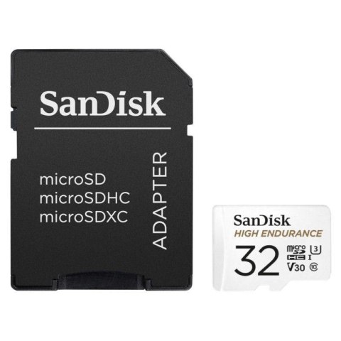 Sandisk Karta pamięci MicroSDHC SanDisk High Endurance 32GB 100/40 MB/s A1 Class 10 V30 UHS-I U3 + adapter