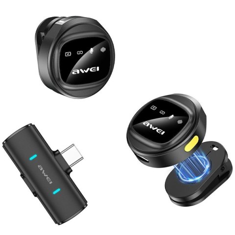 AWEI Mikrofon krawatowy Awei MK3 Duo USB-C
