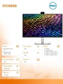 Dell Monitor P2726DEB 27 cali IPS QHD (2560x1440)/16:9/HDMI/2xDP/4xUSB/2xUSB-C/Camera/Speakers/3Y