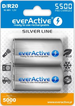 Everactive Akumulatorki D/R20 everActive Silver Line 5500 mAh 2 sztuki