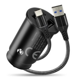 Everactive Ładowarka samochodowa everActive CC-25C 2xUSB 12W + kabel USB-C 1m