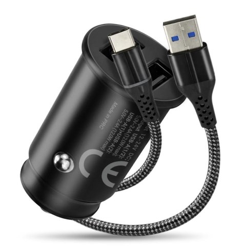 Everactive Ładowarka samochodowa everActive CC-25C 2xUSB 12W + kabel USB-C 1m
