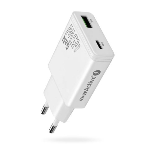 Everactive Ładowarka sieciowa everActive SC-460Q GaN 1x USB, 1x USB-C PD QC3.0 45W