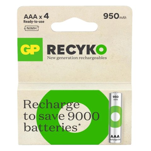 GP Akumulatorki AAA/R03 GP ReCyko Ni-MH 950mAh - 4 sztuki