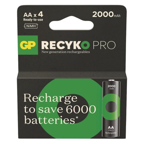 GP Akumulatorki AA/LR6 GP ReCyko Pro Ni-MH 2000mAh - blister 4 szt.