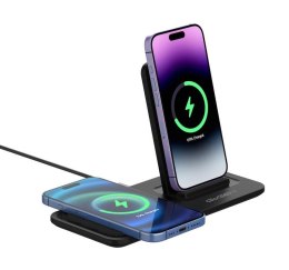 GoGEN Ładowarka indukcyjna bezprzewodowa GoGEN CHST303B 15W 1x USB-C ze stojakiem czarna