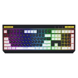 HATOR Klawiatura przewodowa Hator ICEFALL HTK400US podświetlana gaming programowalna czarno-biała