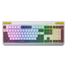 HATOR Klawiatura przewodowa Hator ICEFALL HTK405US podświetlana gaming programowalna biało-czarna