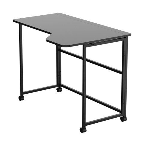 Maclean Biurko składane Maclean MC-1250 L/B, czarne, mobilne, 100x65cm, max. 50kg