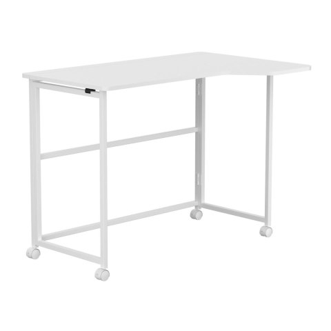 Maclean Biurko składane Maclean MC-1250 L/W, białe, mobilne, 100x65cm, max. 50kg