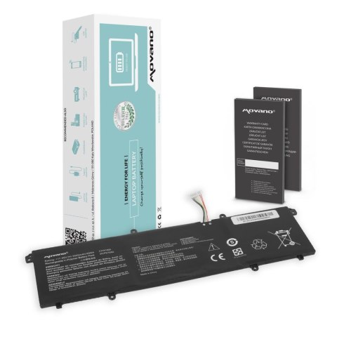 Movano Bateria Movano do notebooka Asus VivoBook M413D, S333, X1704V, S14 M433, S433, S433FL, S15 S533, S533EQ, C31N1905 (11.55V) (3400