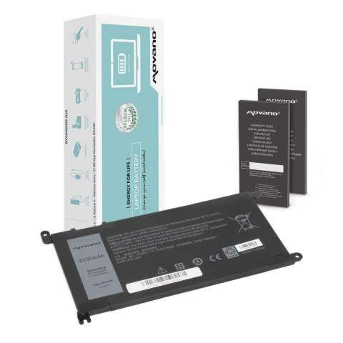 Movano Bateria Movano do notebooka Dell Vostro 14 (5468), Inspiron 15 (5568), WDX0R, P75F, P62F, P66F, T2JX4, WDXOR (11.4V) (3100 mAh)