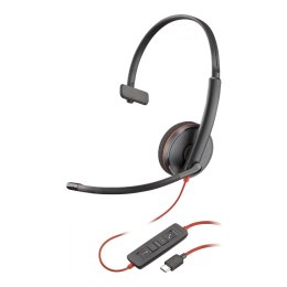 Poly Słuchawki przewodowe Poly Blackwire 3210 Monaural USB-C Headset + USB-C/A Adapter (Bulk)