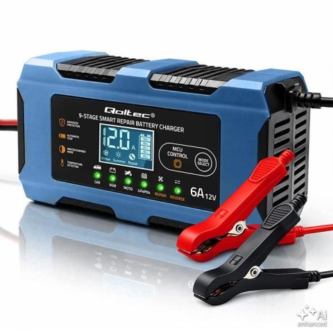 Qoltec Ładowarka Qoltec 12V 6A | Prostownik | AGM GEL LiFePO4