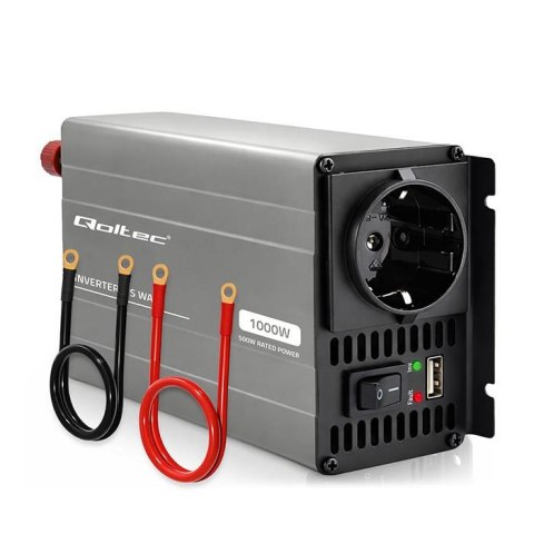 Qoltec Przetwornica napięcia Qoltec MS Wave | 12V na 230V | 500/1000W