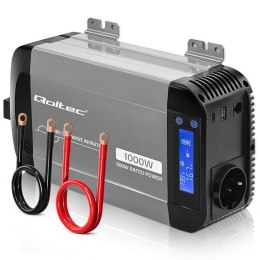 Qoltec Przetwornica napięcia Qoltec Pure Sine Wave | 12V na 230V | 500/1000W