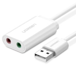 Ugreen Karta dźwiękowa zewnętrzna Ugreen 30143 US205 USB 15cm - biała