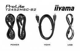 IIYAMA Monitor 24 cale T2452MSC-B2 10 PKT. POJ, IPS, HDMI, DP, 1300:1, 5ms