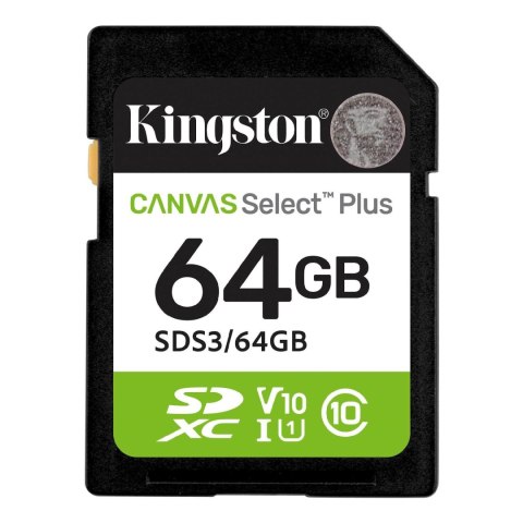 Kingston Karta pamięci Kingston SDXC Canvas Select Plus 64GB UHS-I Class 10 V10