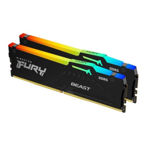 Kingston Pamięć DDR5 Kingston FURY Beast RGB 16GB (2x8GB) 5200MHz CL40 1,25V Black XMP