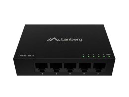 LANBERG Switch niezarządzalny Lanberg 5x 1GB/s Gigabit Ethernet Desktop 12V (Obudowa metalowa)