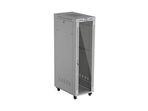 LANBERG Szafa instalacyjna Rack Lanberg stojąca 19" 42U 600X1000 szara drzwi przeszklone LCD (flat pack)