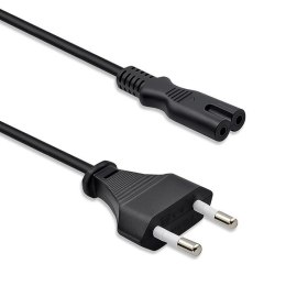 Qoltec Kabel zasilający Qoltec IEC C7 | CEE 7/16 | 2*0.75mm2 | 1m