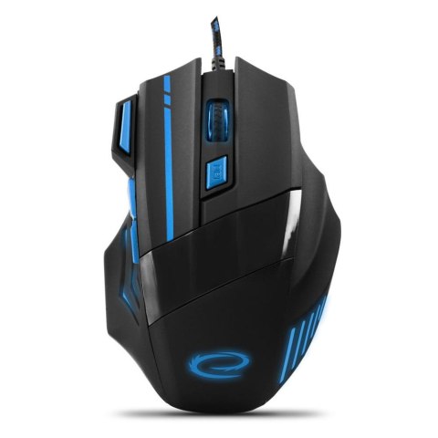 ESPERANZA Mysz przewodowa Esperanza MX201 Wolf optyczna Gaming 7D USB czarno-niebieska