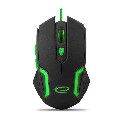 ESPERANZA Mysz przewodowa Esperanza MX205 Fighter optyczna Gaming 6D USB czarno-zielona
