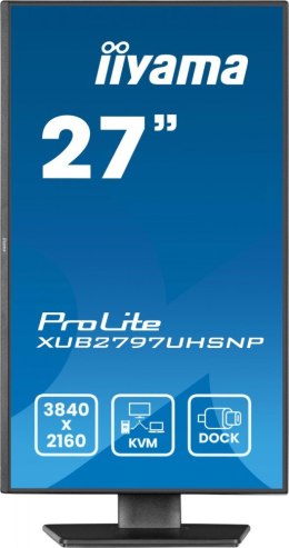 IIYAMA Monitor 27 cali XUB2797UHSNP-B1, 4K, IPS, DP, HDMI, USB-C, Pivot, HAS /5y/