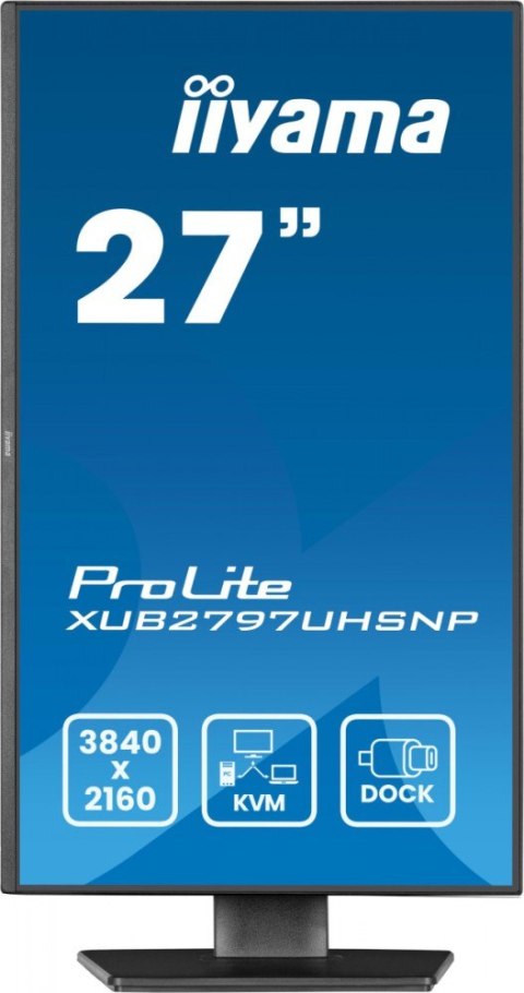 IIYAMA Monitor 27 cali XUB2797UHSNP-B1, 4K, IPS, DP, HDMI, USB-C, Pivot, HAS /5y/