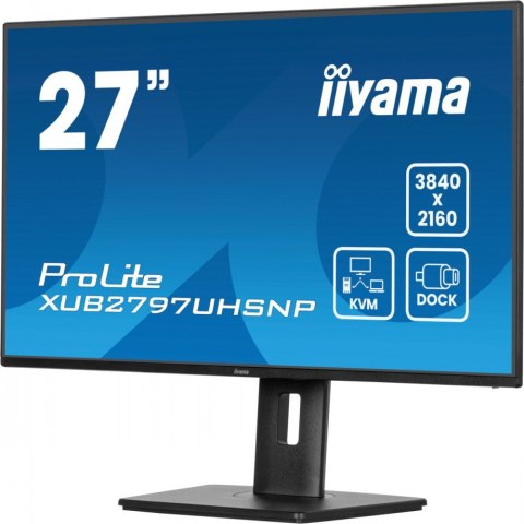 IIYAMA Monitor 27 cali XUB2797UHSNP-B1, 4K, IPS, DP, HDMI, USB-C, Pivot, HAS /5y/