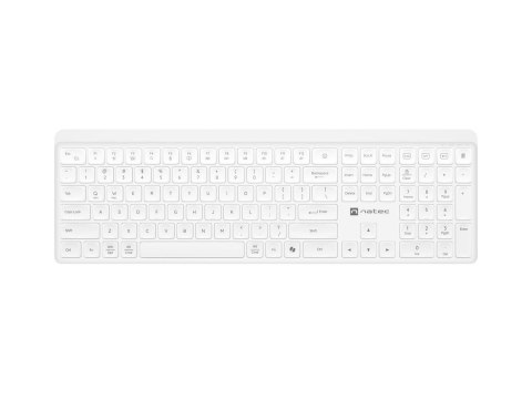 Natec Klawiatura Natec Tang US bezprzewodowa BT + 2.4Ghz cicha slim biała